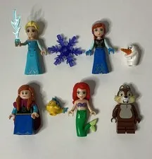 LEGO Disney Minifigures & Parts Lot: Elsa, Anna, Ariel, Chip ~ Incomplete, READ…