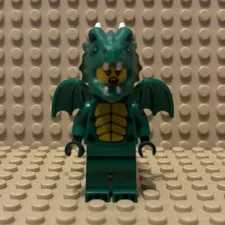 LEGO Green Dragon Costume Minifigure - Plastic Figure w/ Wings & Tail