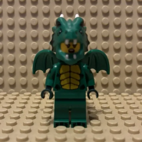 LEGO Green Dragon Costume Minifigure - Plastic Figure w/ Wings & Tail