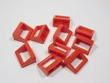 LEGO 10 Red 1x2 Plates w/ Closed Handle on Top S0