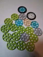 B-1 Lego Lot 20 Assorted Wedge Belt Wheel 4185 Lime Light Bluish Gray