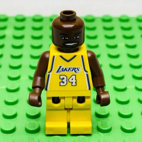 LEGO Minifigure NBA Basketball Shaquille O'Neal LA Lakers #34 Home Jersey • EX‼