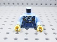 LEGO Blue Printed Torso Minifig Bibs Overalls AC