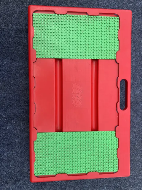 Vtg 1998 LEGO Red Lap Table Travel Storage Tray Sliding Carrying Case