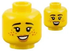 Lego 71037 New POTTER Minifig HEAD Yellow Female Freckles Open Smile/Smile D195