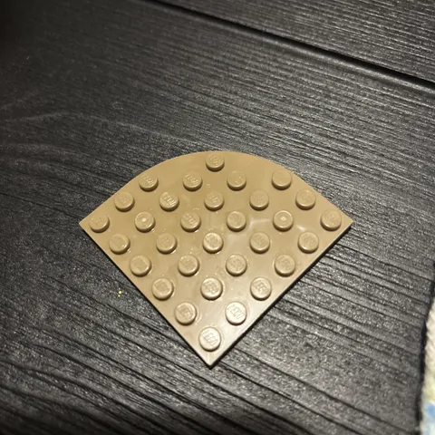 LEGO Parts: 1/4 Round Corner Plate, 6x6, Part # 6003, Sand Brown