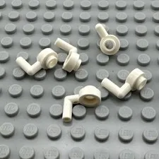 LEGO Plate Round - White - 1 x 1 Open Stud with Bar Arm Down - QTY x 5
