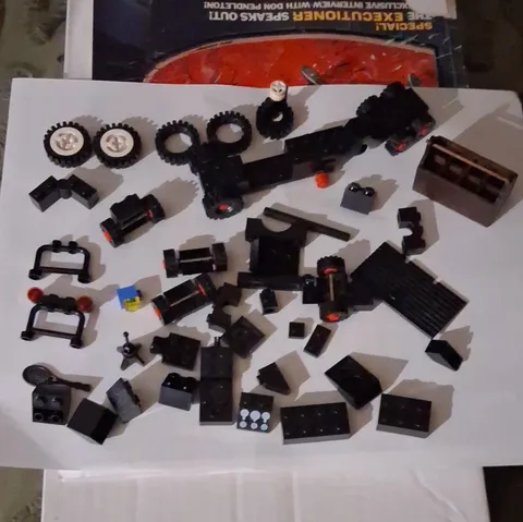 LEGO Bulk Lot Mixed Parts Wheels & Tires Bricks Plates Black Red White