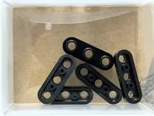 LEGO Parts - Black Plate, Round 1 x 3 with Open Studs - No 77850 - QTY 5