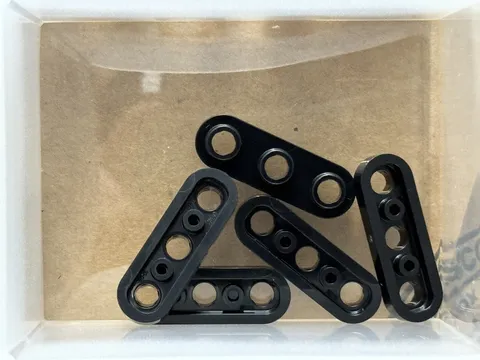 LEGO Parts - Black Plate, Round 1 x 3 with Open Studs - No 77850 - QTY 5