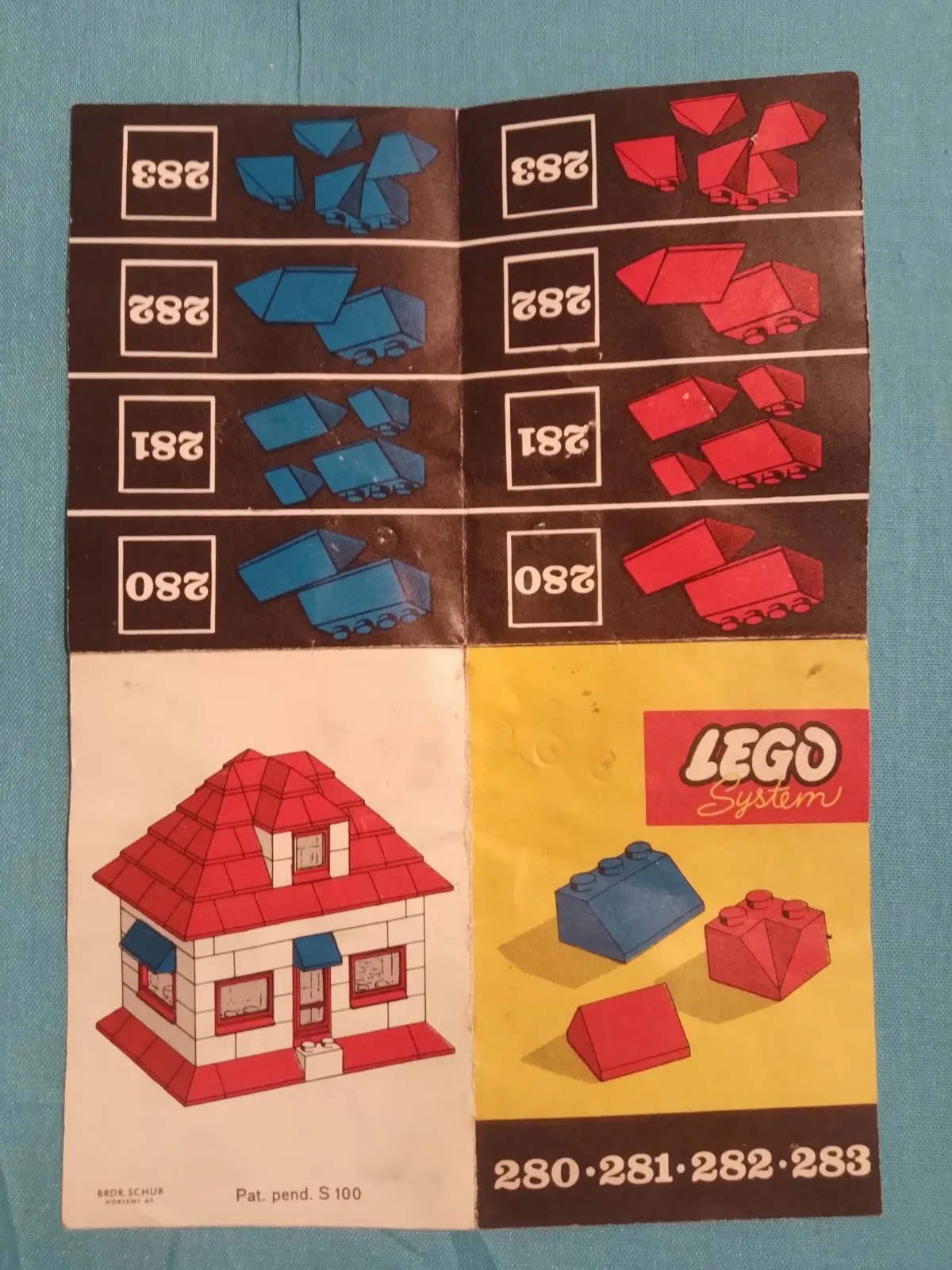 Rare Vintage LEGO SYSTEM 280-281-282-283 Instruction Manual '50s '60s (good)