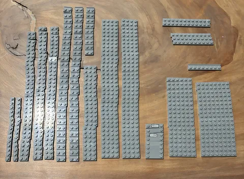LEGO Dark Bluish Gray Plate Lot 300 Pieces Mixed Sizes Bulk Parts DBG