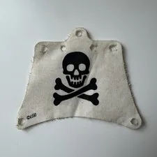 LEGO Pirates Cloth Flag Sail White Black Skull & Crossbones Print 1pc