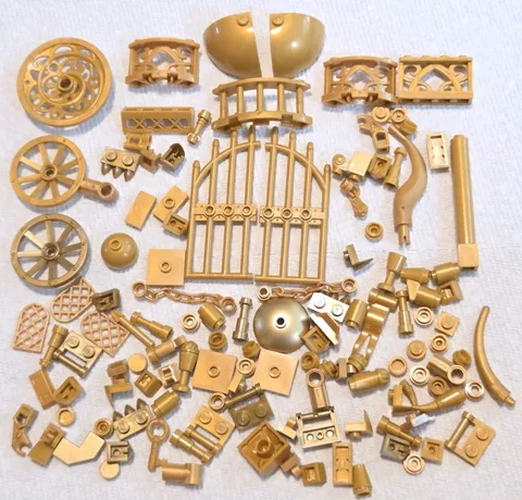 LEGO Gold Parts Lot Building Genuine Parts Pieces