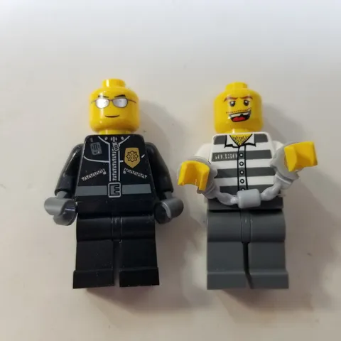 LEGO Jail Prisoner & Police Cop Prison Stripes Lot of 2 Set