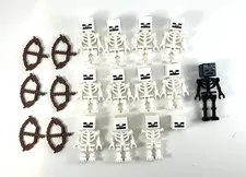 LEGO MINECRAFT Skeleton Minifigure Lot + Bows & Wither Skeleton min011 min025