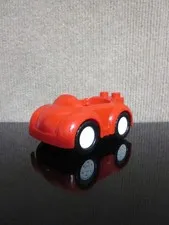 Lego Duplo Azure Red Car w/ Hitch Vehicle Convertible for Family Town