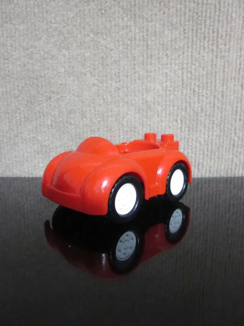 Lego Duplo Azure Red Car w/ Hitch Vehicle Convertible for Family Town