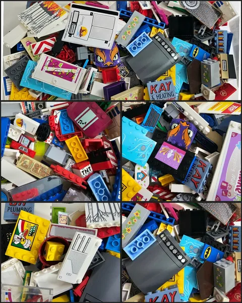 LEGO HUGE Lot 13oz Decorated Stickers Sticker Printed Brick Tiles Slopes Parts