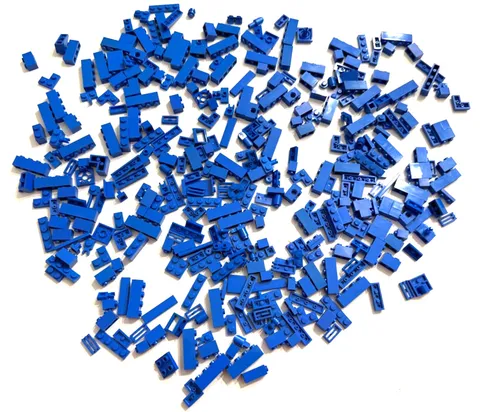 LEGO Blue Parts Lot - Mixed Bricks, Plates, Slopes, Tiles, Bulk Pieces MOC