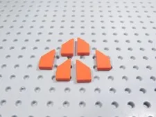 LEGO Lot of 6 Red 1x2 Curved Wedge Smooth Tiles Plates AY