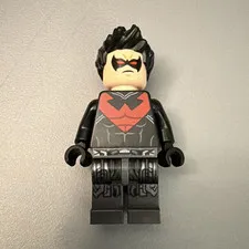 LEGO Batman Nightwing Minifigure Black Suit w/ Red Chest Emblem