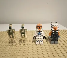 LEGO Star Wars Ahsoka Tano Clone Trooper Minifigures Lot w/ Driver Battle Droids