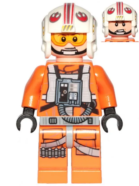 LEGO [No Color/Any Color] Luke Skywalker (Pilot, Printed Legs, Visor Up / Down,