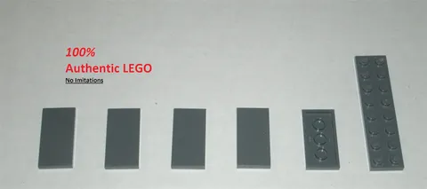 LEGO NEW 2x4 Dark Stone Grey Tile (5x) 4560184 Brick 87079