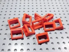 LEGO Lot of 10 Red 1x2 Plates w/ Closed Handle on Top BV