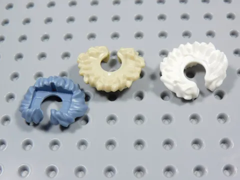 LEGO Lot of 3 Fur Neck Collar Bird Nest Minifig Tan White Sand Blue BT