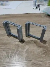 #3762# Genuine Lego 80400 Door Frame 8 X 6 X 2 Light Bluish Grey qty 2 NEW cond.