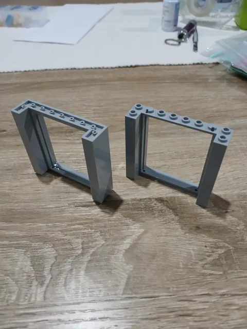 #3762# Genuine Lego 80400 Door Frame 8 X 6 X 2 Light Bluish Grey qty 2 NEW cond.