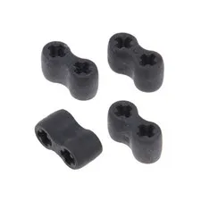 4x LEGO Technic Connector Black Rubber Holder 2 Axle Holes 4198367 45590