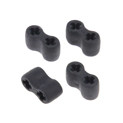 4x LEGO Technic Connector Black Rubber Holder 2 Axle Holes 4198367 45590