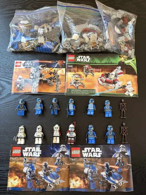 LEGO Star Wars Battle Packs Lot 7914 x2, 9488, 75000 w/ All Minifigs Manuals 