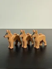 LEGO German Shepherd Dog Minifigure Animal Lot of 3 Brown Alsatian K9 92586pb01