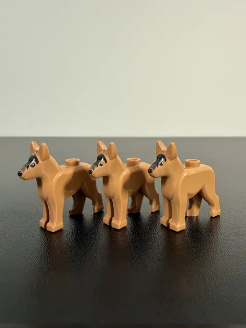 LEGO German Shepherd Dog Minifigure Animal Lot of 3 Brown Alsatian K9 92586pb01