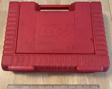 Vintage 1985 Red Lego Hard Plastic Portable Carrying Storage Case Box-EMPTY