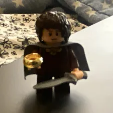 LEGO Minifigure Frodo Baggins Figure w/ Cape Sword & One Ring Accessory