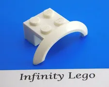 6 LEGO White Mudguard (Short) Arch 2 x 4 x 1 Wheel Car Truck (98282 28579)
