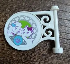 Lego Friends White Street Sign. Part #13459pb001. Used