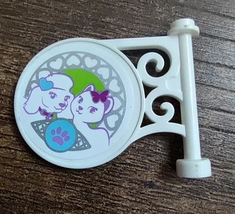 Lego Friends White Street Sign. Part #13459pb001. Used