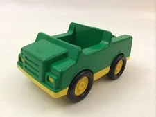Vintage Lego Duplo Green Car W/Hitch Vehicle Double Seater Truck For Family Town