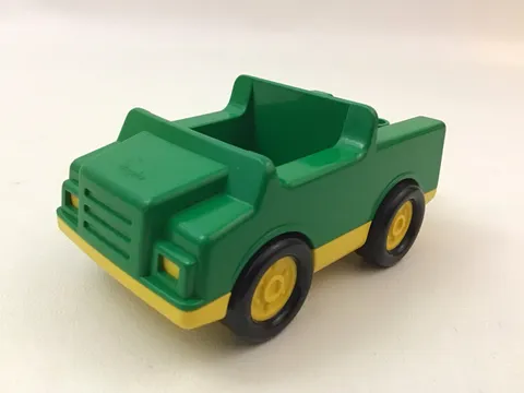 Vintage Lego Duplo Green Car W/Hitch Vehicle Double Seater Truck For Family Town