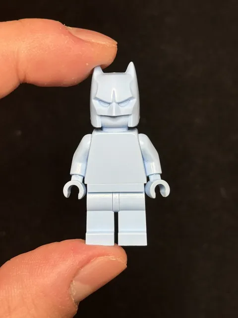 Official LEGO bright light blue Monochrome Prototype DC Batman Minifigure RARE!