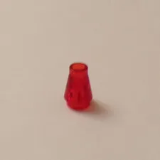 Lego x1 Translucent Red 1x1 Cone With Top Groove, 4589 (028-266)