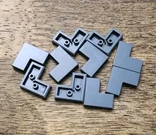 LEGO Dark Bluish Gray Tile 2 x 2 Corner. QTY 10. Part No. 14719.