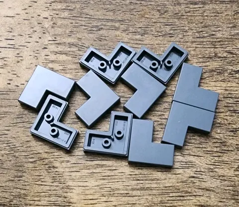 LEGO Dark Bluish Gray Tile 2 x 2 Corner. QTY 10. Part No. 14719.