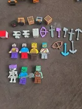 Lego Minecraft Minifigure Lot Weapons Accessories 